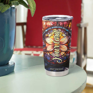 Dragonfly Golden Topaz Crystal Mosaic Tumbler Cup Personalized TS04 Print Your Wear