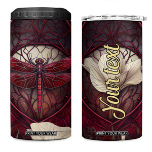 Dragonfly Garnet Crystal Mosaic 4 in 1 Can Cooler Tumbler Personalized TS04 One Size: 16 oz Multicolor Print Your Wear