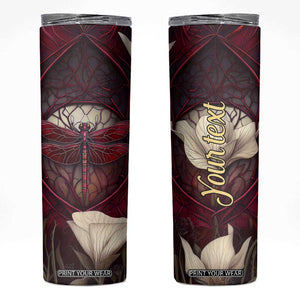 Dragonfly Garnet Crystal Mosaic Skinny Tumbler Personalized TS04 Multicolor Print Your Wear
