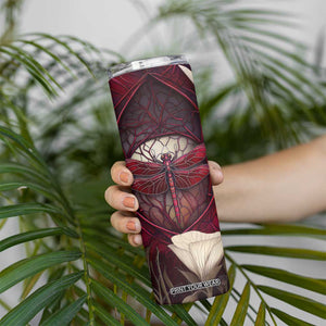 Dragonfly Garnet Crystal Mosaic Skinny Tumbler Personalized TS04 Print Your Wear