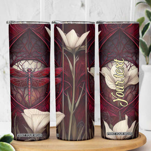 Dragonfly Garnet Crystal Mosaic Skinny Tumbler Personalized TS04 Print Your Wear