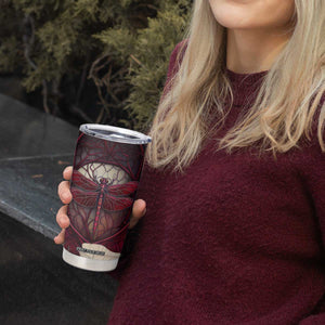 Dragonfly Garnet Crystal Mosaic Tumbler Cup Personalized TS04 Print Your Wear