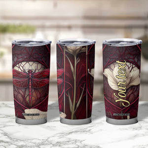 Dragonfly Garnet Crystal Mosaic Tumbler Cup Personalized TS04 Print Your Wear