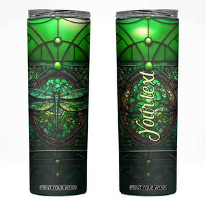 Dragonfly Emerald Crystal Mosaic Skinny Tumbler Personalized TS04 Multicolor Print Your Wear