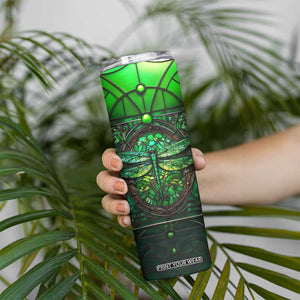 Dragonfly Emerald Crystal Mosaic Skinny Tumbler Personalized TS04 Print Your Wear