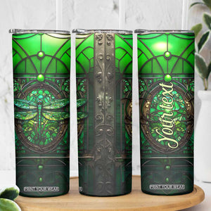 Dragonfly Emerald Crystal Mosaic Skinny Tumbler Personalized TS04 Print Your Wear