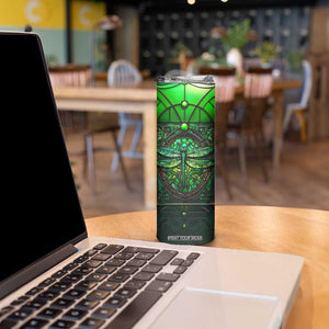 Dragonfly Emerald Crystal Mosaic Skinny Tumbler Personalized TS04 Print Your Wear
