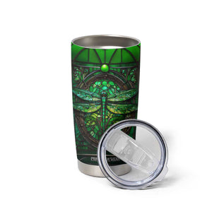 Dragonfly Emerald Crystal Mosaic Tumbler Cup Personalized TS04 Print Your Wear