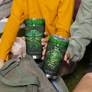 Dragonfly Emerald Crystal Mosaic Tumbler Cup Personalized TS04 Print Your Wear