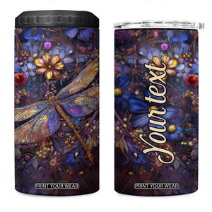 Dragonfly Crystal 4 in 1 Can Cooler Tumbler Personalized TS04 One Size: 16 oz Multicolor Print Your Wear
