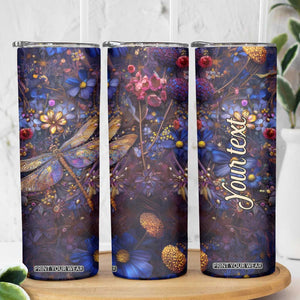Dragonfly Crystal Skinny Tumbler Personalized TS04 Print Your Wear