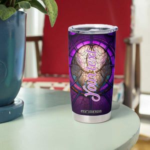 Dragonfly Colorful Glass Stained Tumbler Cup Personalized TS04 Print Your Wear