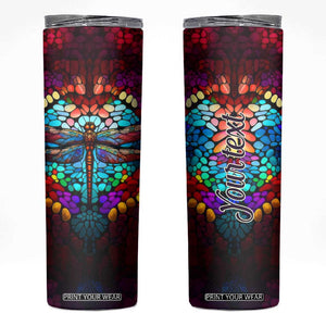 Dragonfly Colorful Crystal Mosaic Skinny Tumbler Personalized TS04 Multicolor Print Your Wear