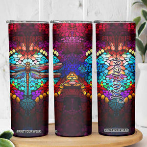 Dragonfly Colorful Crystal Mosaic Skinny Tumbler Personalized TS04 Print Your Wear