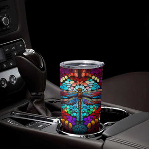 Dragonfly Colorful Crystal Mosaic Tumbler Cup Personalized TS04 Print Your Wear