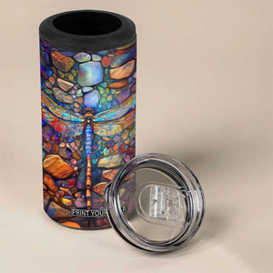 Dragonfly Abstract Art 4 in 1 Can Cooler Tumbler Personalized TS04 Print Your Wear