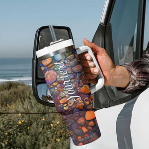 Dragonfly Abstract Art Tumbler With Handle Personalized TS04 Print Your Wear