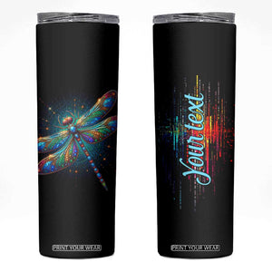 Colorful Dragonfly Crystal Skinny Tumbler Personalized TS04 Multicolor Print Your Wear