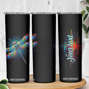 Colorful Dragonfly Crystal Skinny Tumbler Personalized TS04 Print Your Wear