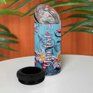 Flamingo Leather Carving 4 in 1 Can Cooler Tumbler Personalized TS04 Print Your Wear