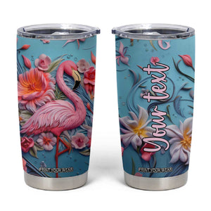 Flamingo Leather Carving Tumbler Cup Personalized TS04 Multicolor Print Your Wear