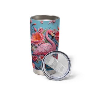 Flamingo Leather Carving Tumbler Cup Personalized TS04 Print Your Wear