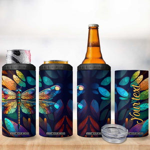 Colorful Dragonfly 4 in 1 Can Cooler Tumbler Personalized TS04 Print Your Wear