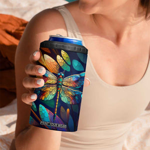 Colorful Dragonfly 4 in 1 Can Cooler Tumbler Personalized TS04 Print Your Wear
