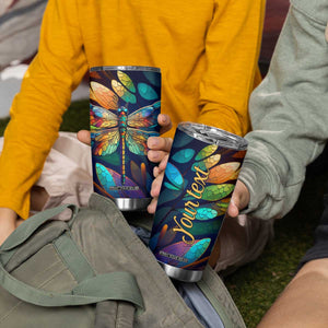 Colorful Dragonfly Tumbler Cup Personalized TS04 Print Your Wear