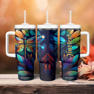 Colorful Dragonfly Tumbler With Handle Personalized TS04 Print Your Wear