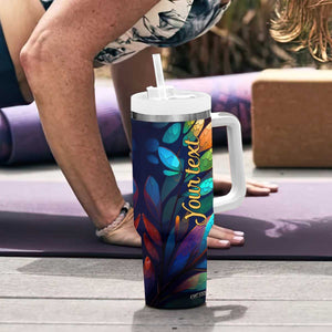 Colorful Dragonfly Tumbler With Handle Personalized TS04 Print Your Wear