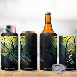 Dragonfly Citrine Crystal Mosaic 4 in 1 Can Cooler Tumbler Personalized TS04 Print Your Wear