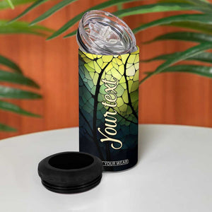 Dragonfly Citrine Crystal Mosaic 4 in 1 Can Cooler Tumbler Personalized TS04 Print Your Wear