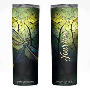 Dragonfly Citrine Crystal Mosaic Skinny Tumbler Personalized TS04 Multicolor Print Your Wear