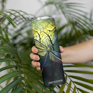 Dragonfly Citrine Crystal Mosaic Skinny Tumbler Personalized TS04 Print Your Wear