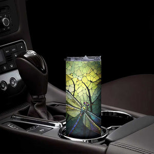 Dragonfly Citrine Crystal Mosaic Skinny Tumbler Personalized TS04 Print Your Wear