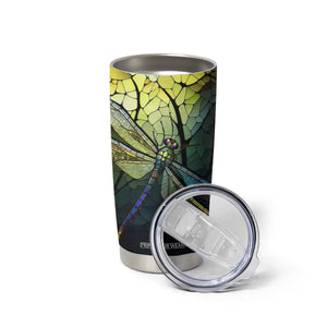 Dragonfly Citrine Crystal Mosaic Tumbler Cup Personalized TS04 Print Your Wear
