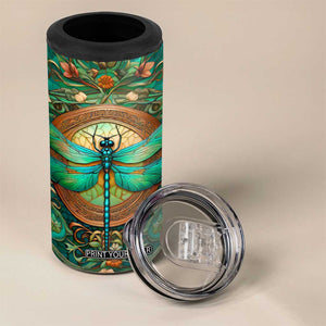 Dragonfly Chrysoprase Crystal Mosaic 4 in 1 Can Cooler Tumbler Personalized TS04 Print Your Wear