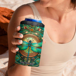 Dragonfly Chrysoprase Crystal Mosaic 4 in 1 Can Cooler Tumbler Personalized TS04 Print Your Wear