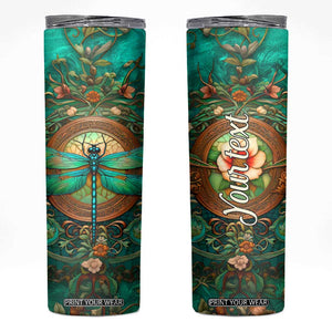 Dragonfly Chrysoprase Crystal Mosaic Skinny Tumbler Personalized TS04 Multicolor Print Your Wear