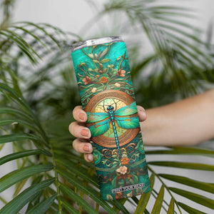 Dragonfly Chrysoprase Crystal Mosaic Skinny Tumbler Personalized TS04 Print Your Wear