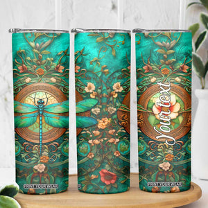 Dragonfly Chrysoprase Crystal Mosaic Skinny Tumbler Personalized TS04 Print Your Wear