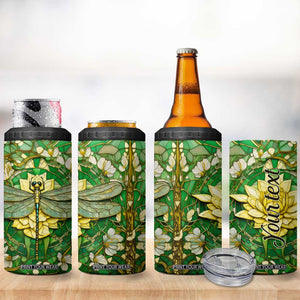 Dragonfly Chrysolite Crystal Mosaic 4 in 1 Can Cooler Tumbler Personalized TS04 Print Your Wear