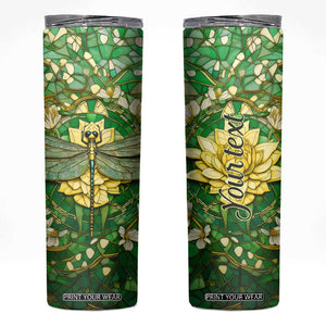 Dragonfly Chrysolite Crystal Mosaic Skinny Tumbler Personalized TS04 Multicolor Print Your Wear