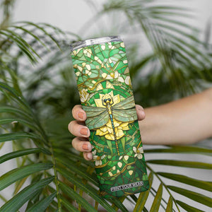 Dragonfly Chrysolite Crystal Mosaic Skinny Tumbler Personalized TS04 Print Your Wear