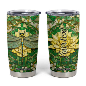 Dragonfly Chrysolite Crystal Mosaic Tumbler Cup Personalized TS04 Multicolor Print Your Wear
