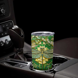 Dragonfly Chrysolite Crystal Mosaic Tumbler Cup Personalized TS04 Print Your Wear