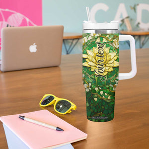 Dragonfly Chrysolite Crystal Mosaic Tumbler With Handle Personalized TS04 Print Your Wear