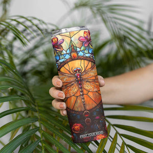 Dragonfly Carnelian Crystal Mosaic Skinny Tumbler Personalized TS04 Print Your Wear