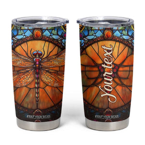Dragonfly Carnelian Crystal Mosaic Tumbler Cup Personalized TS04 Multicolor Print Your Wear